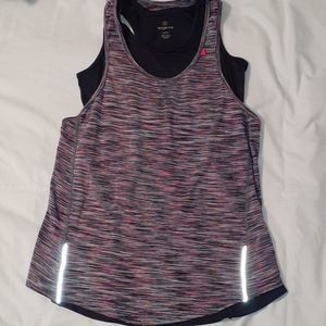 Tangerine Double‎ Racerback Tank Tops Pink SpaceDye